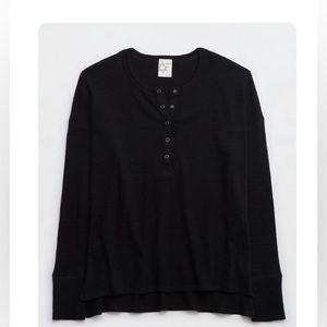 OFFLINE BY AERIE WAFFLE HENLEY SHIRT